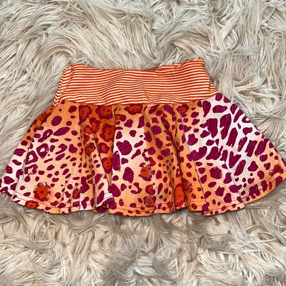 Havengirl pink/orange leopard print sequin skort- size 4